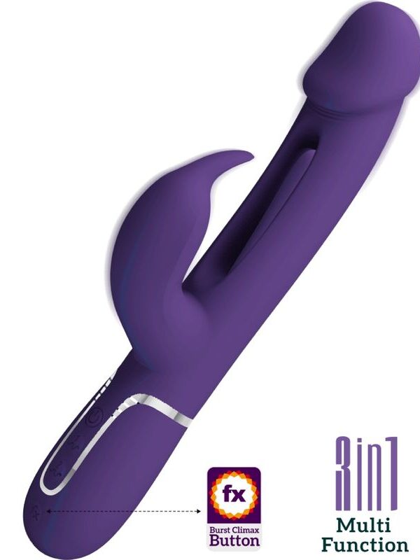 Pretty Love - Kampas rabbit 3-in-1 multifunktsionaalne massaažiseade keelega violetne