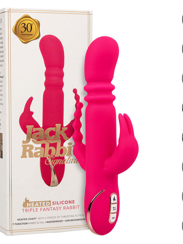 CalExotics - Jack Fantasy Triple soojendatav rabbit-massaažiseade roosa