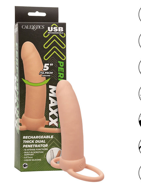 CalExotics - Maxx Thick Dual Penetrator 10 vibratsiooniga flesh