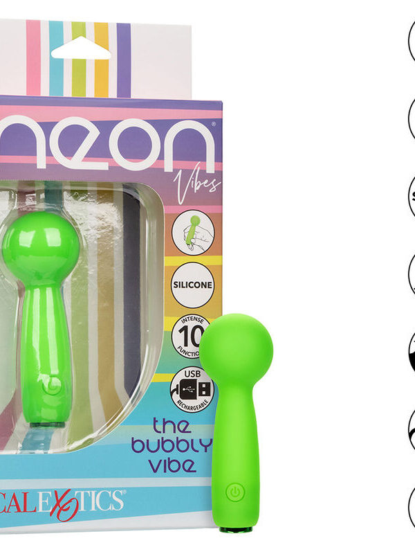 CalExotics - Neon Vibes The Bubbly Vibe mini massaažiseade 10 vibratsiooniga roheline