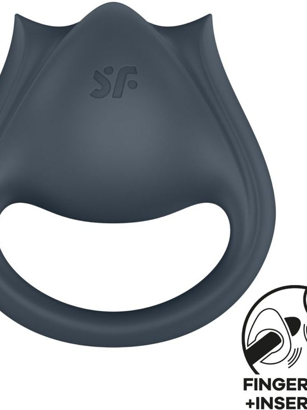 Satisfyer - Perfect Pair 2 multimassaažiseade 2-in-1 peeniserõngas ja sõrmestimulaator hall