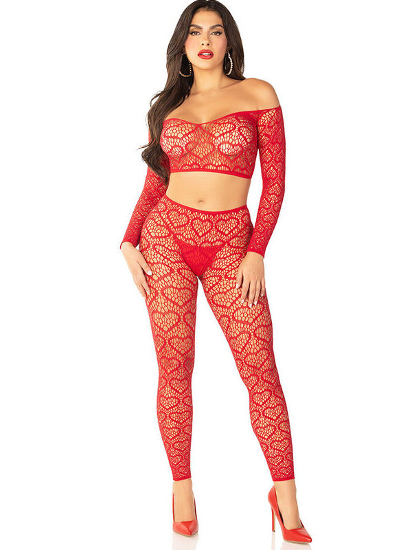 Leg Avenue - Crop-top ja sukad punane universaalsuurus