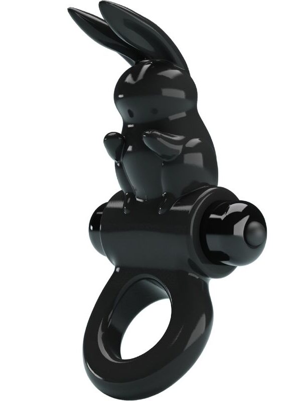 Pretty Love - Exciting Ring rabbit-massaažirõngas 10 vibratsiooniga must