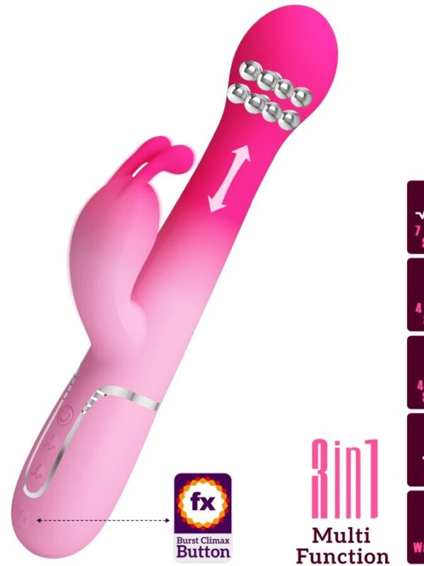 Pretty Love - Dejon 3-in-1 multifunktsionaalne rabbit-massaažiseade roosa