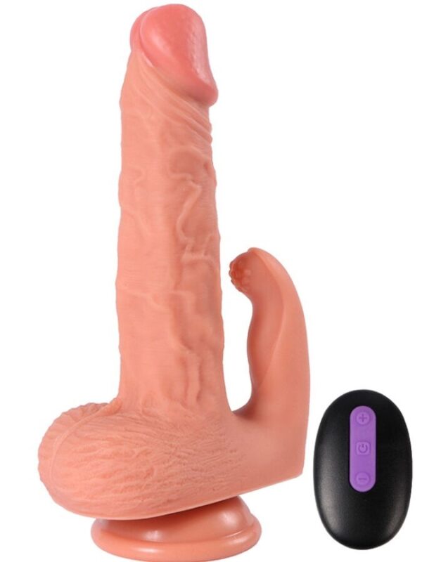 Shequ - Hayden dildo ja kliitori stimulaator vibratsiooni ja puldiga 16 cm