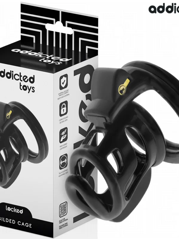 Addicted toys Locked - Gilden Cage silikoonist peenisepuur 8.5 cm
