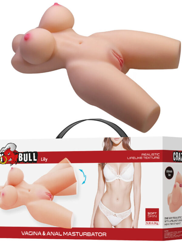 Crazy Bull - Lily realistlik naisetorso tupe ja pärakuga 4 kg