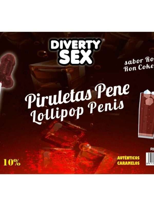 Diablo Goloso - Peenisekujulised pulgakommid rummi ja koola maitsega 10% alkoholisisaldusega 50 tk