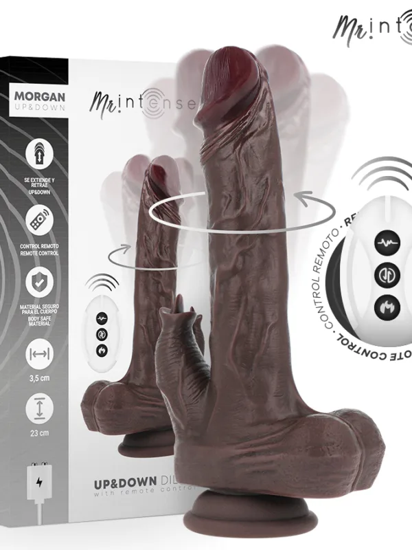 Mr Intense - Morgan realistlik multifunktsionaalne nukk vibratsiooni ja üles-alla liikumisega puldiga 23 cm Ø 3.5 cm