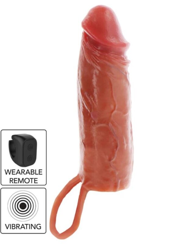Get Real - Hydrated Skin silikoonist vibreeriv peenisesleeve caramel 16 cm
