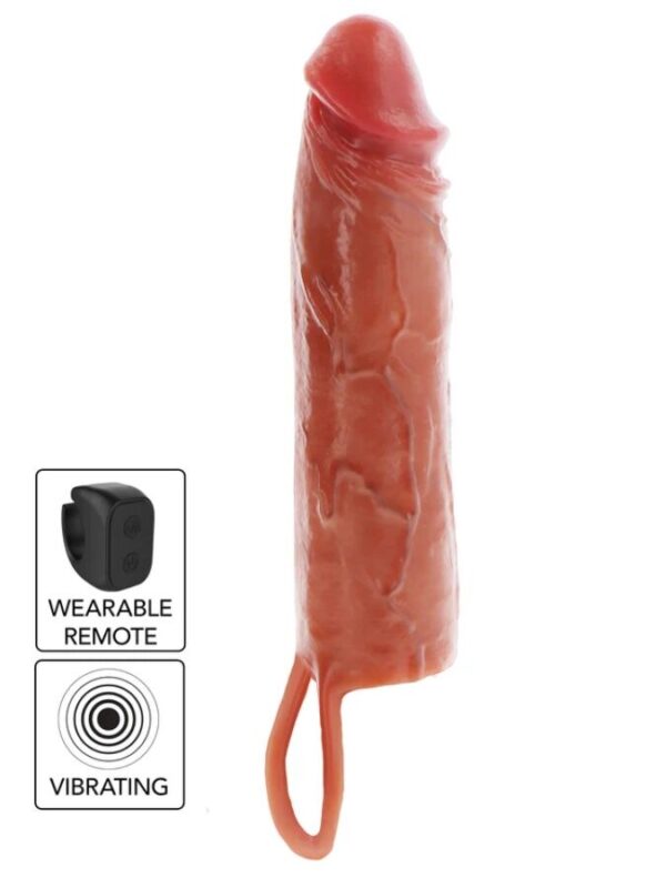 Get Real - Hydrated Skin silikoonist vibreeriv peenisesleeve caramel 20 cm