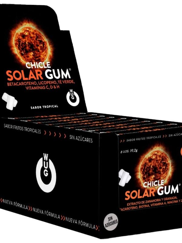 WUG Gum - Solar Gum päevitust soodustav närimiskumm | väljapanek 12 x 8 tk