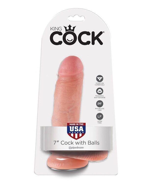 King Cock - 7" dildo munanditega nahatooni 17.8 cm