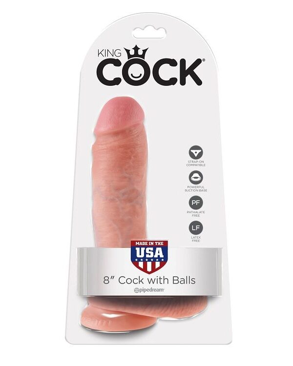 King Cock - 8" dildo munanditega nahatooni 20.3 cm