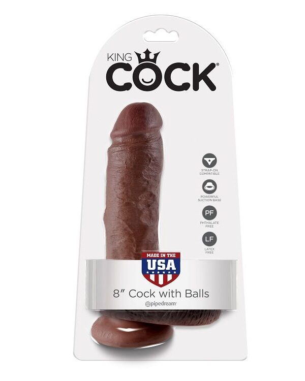 King Cock - 8" dildo munanditega pruun 20.3 cm