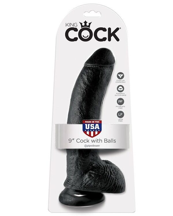 King Cock - 9" dildo munanditega must 22.9 cm