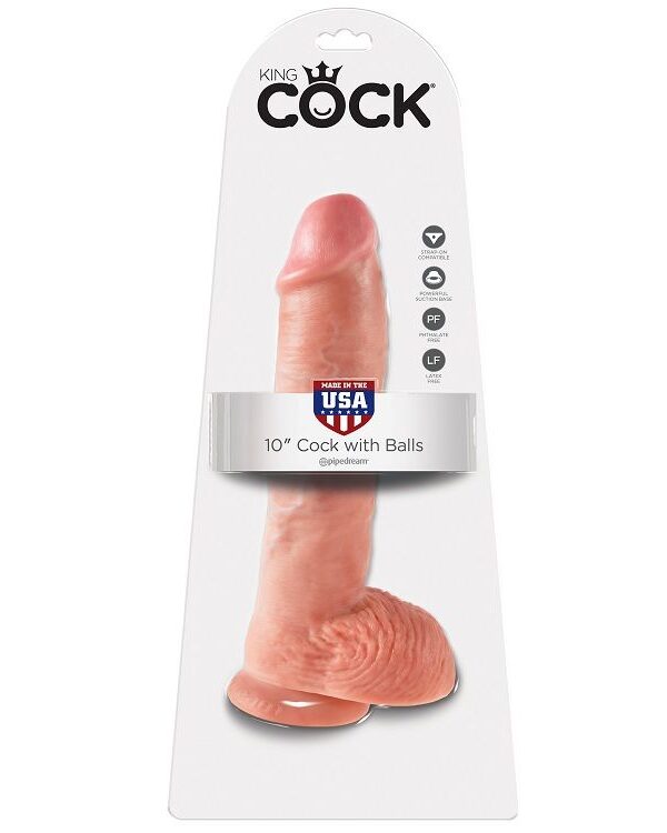 King Cock - 10" dildo munanditega nahatooni 26.5 cm