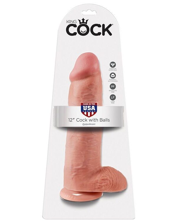 King Cock - 12" dildo munanditega nahatooni 30.48 cm