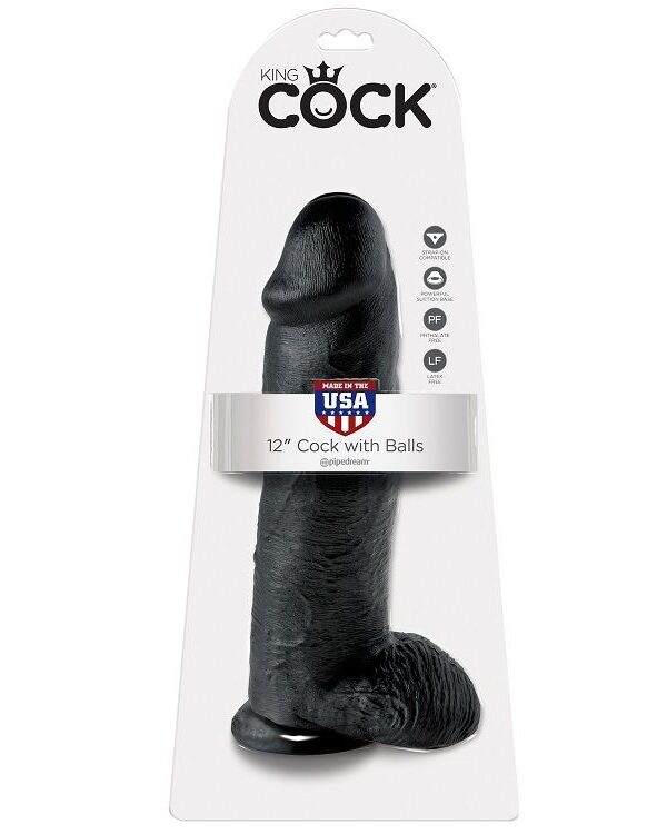 King Cock - 12" dildo munanditega must 30.48 cm