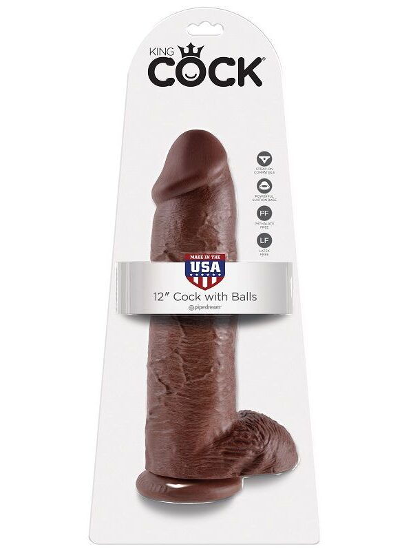 King Cock - 12" dildo munanditega pruun 30.48 cm