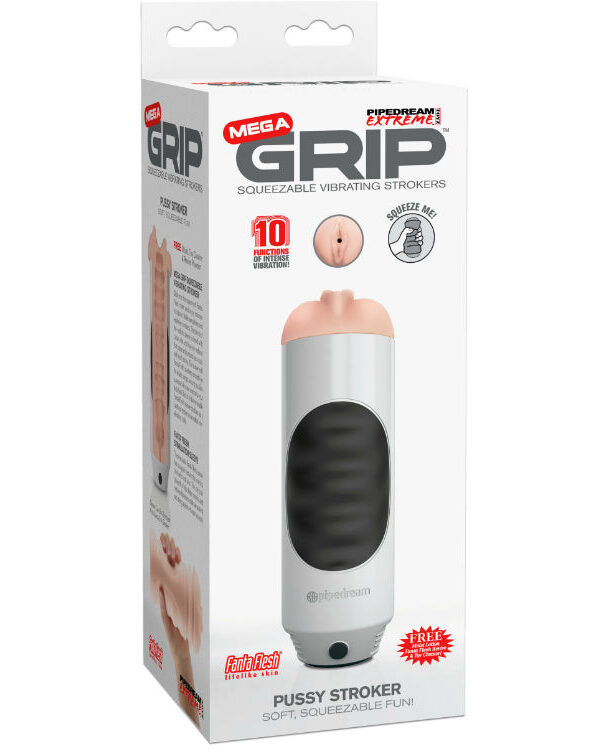 Extreme Toyz - Pipedream Mega Grip tupe masturbaator massaažifunktsiooniga