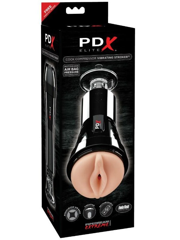 PDX Elite - Masturbaator vibratsiooni ja kompressorefektiga