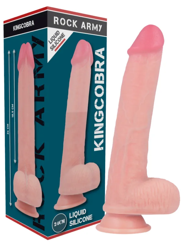 RockArmy - Liquid Silicone Premium Kingcobra realistlik dildo 24 cm Ø 4.77 cm