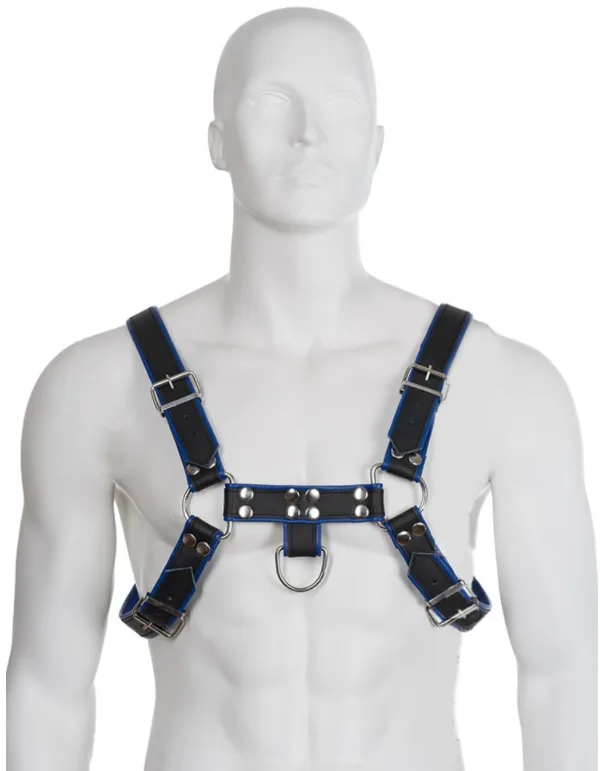 Leather Body - Sinine ja must nahast rinnarakmed Bulldog