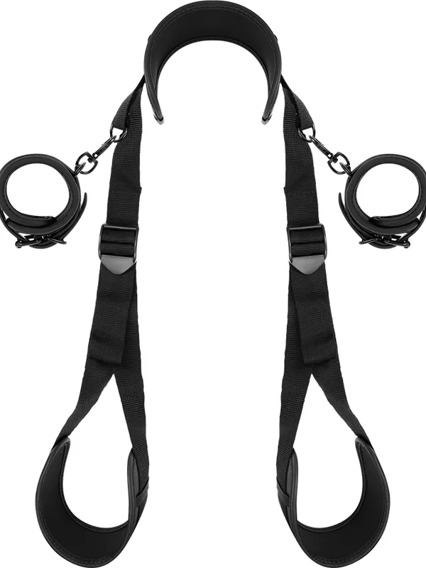 Fetish Submissive - Avatud jalgade asendi fikseerija neopreenvoodriga käeraudadega