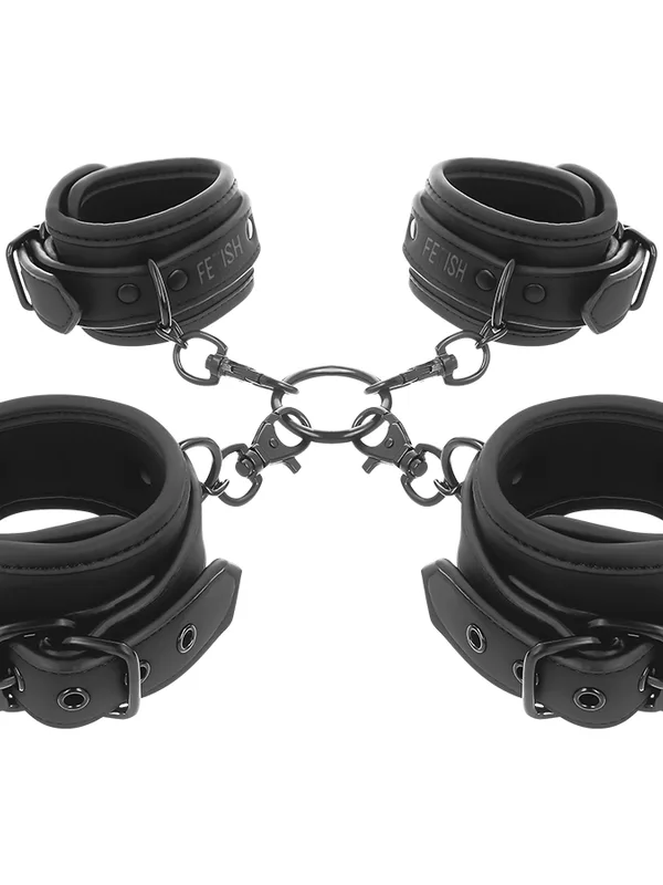Fetish Submissive - Käe- ja pahkluurihmade komplekt neopreenvoodriga