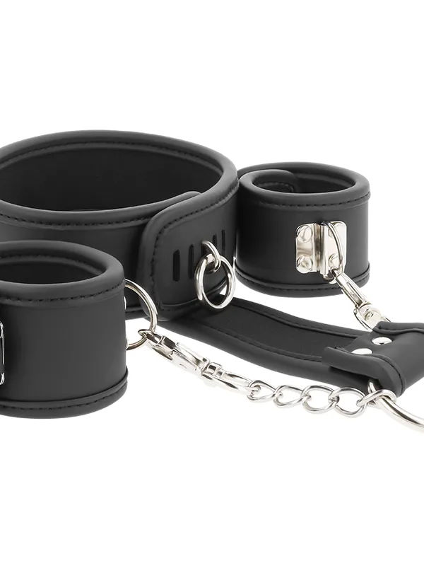 Fetish Submissive - Vegannahast kaelarihm ja käerauad neopreenvoodriga