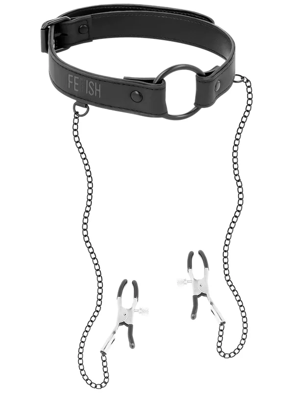 Fetish Submissive - Suurõngaga gag nibuklambritega