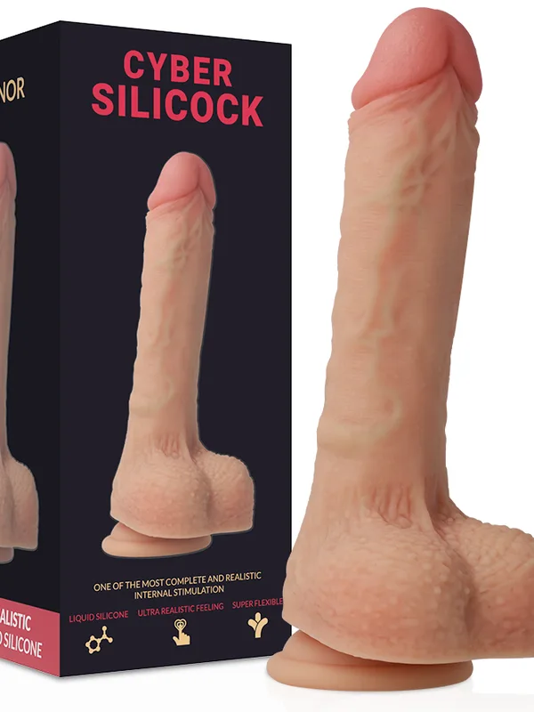 Cyber Silicock - Connor ultrarealistlik pehme liquid silicone dildo 20.5 cm Ø 3.7 cm