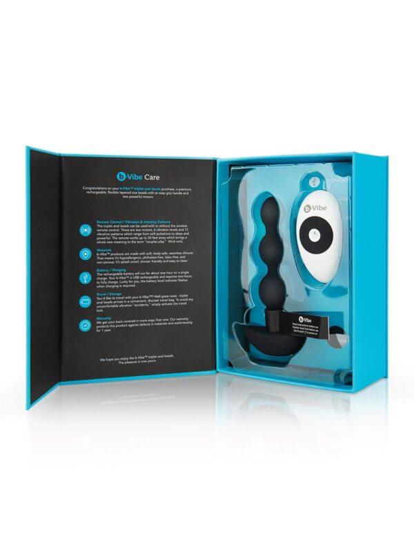 b-Vibe – Triplet Anal Beads Black anaaltropp