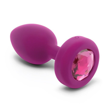 b-Vibe – Vibrating Jewel Plug S/M Fuchsia anaaltropp