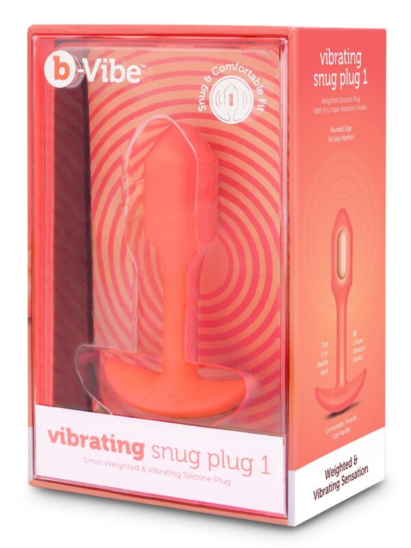 b-Vibe – Vibrating Snug Plug 1 Orange anaaltropp