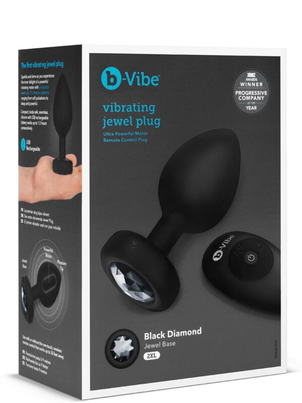 b-Vibe – Vibrating Jewel Plug XXL Black anaaltropp