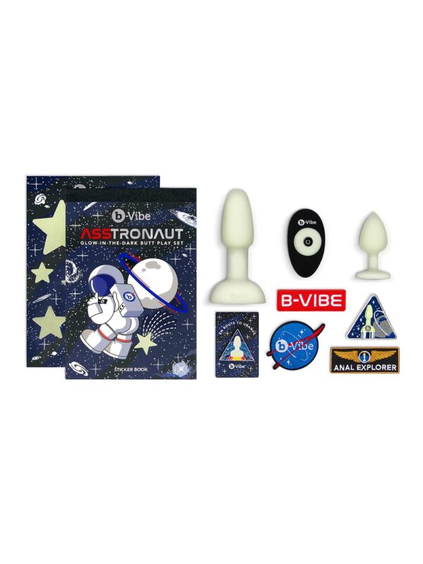 b-Vibe – Asstronaut Glow-in-the-Dark Butt Play Set anaaltoodete komplekt