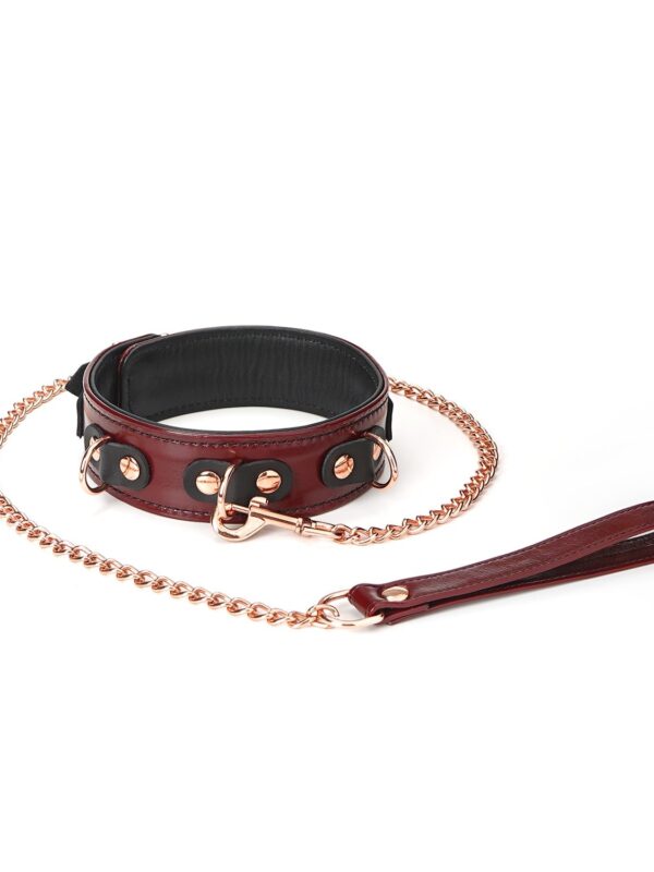 Liebe Seele – Wine Red Collar And Leash kaelarihm