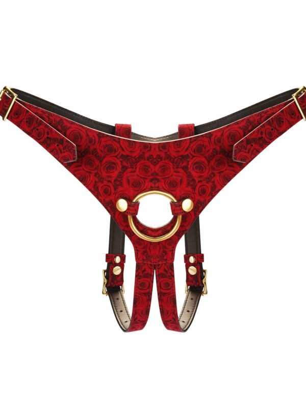 Liebe Seele – Kinbaku Ukiyoe Red Rosy Leather Strap On Harness sidumisvahend