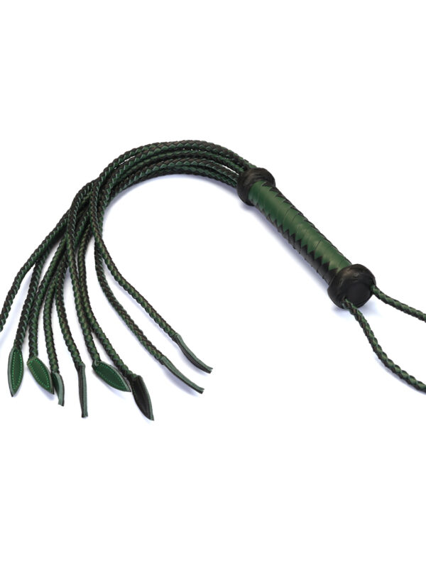 Liebe Seele – Mossy Chic Black Leather Cat O Nine Tails Whip piits