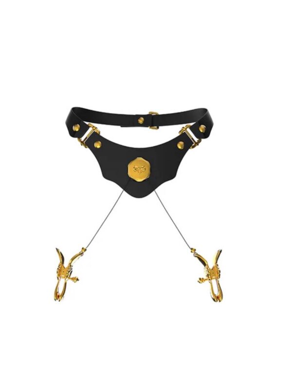 UPKO – Mystic Bond Collar With Pulling Nipple Clamps kaelarihm