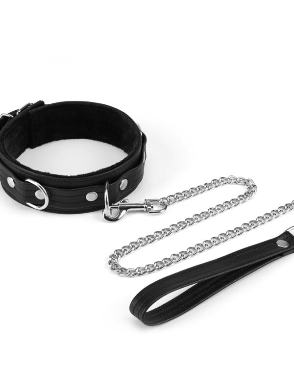 Liebe Seele – Black Bond Collar With Leash kaelarihm